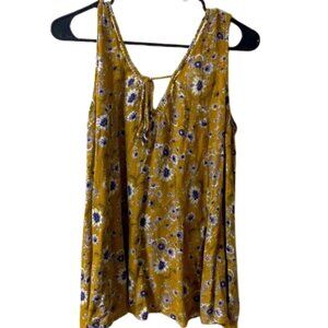 A Beautiful Soul Boho Yellow Sleeveless V-Neck Top